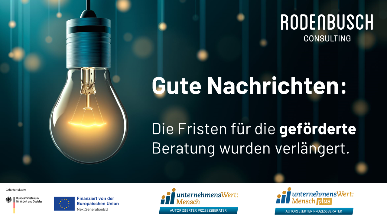 Plakat zur Fristverlängerung der geförderten Beratung.