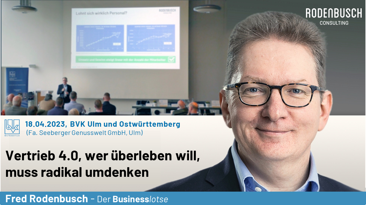 Veranstaltungsplakat Vertrieb 4.0, wer überleben will, muss radikal umdenken